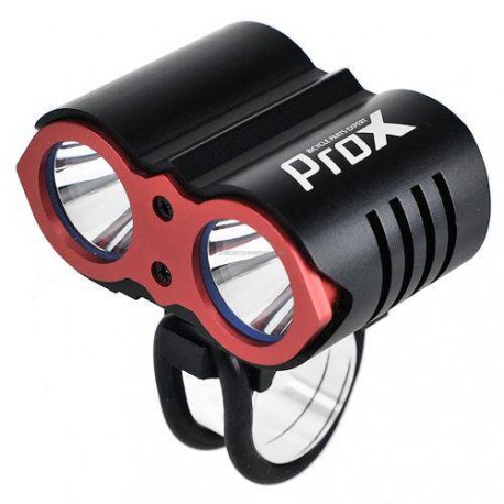 PROX DUAL II lampka przednia akumulatorowa czarno-czerwona