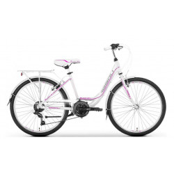 Rower Tabou Queen 24 6SP biało różowy
